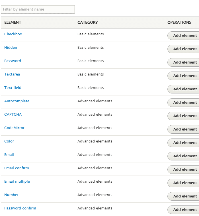 Drupal 8 Webform Module: add form elements to your new web form